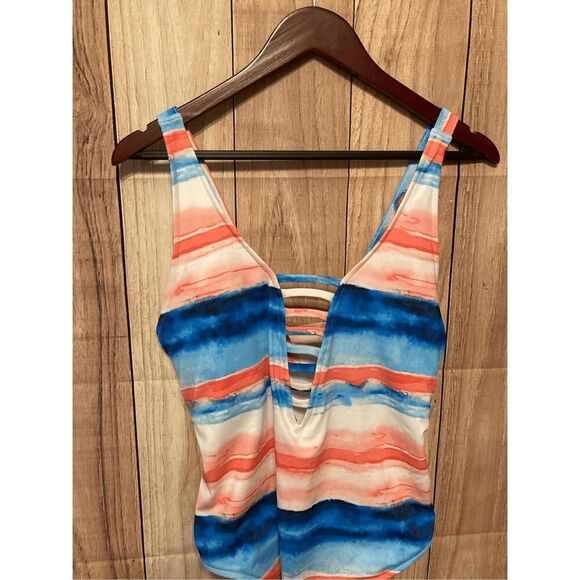 Peyton & Parker 1X NWT medium coverage swimsuit small surf bathing suit - Picture 2 of 8